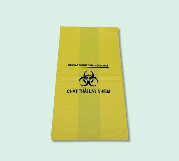 Túi rác tự hủy y tế màu vàng