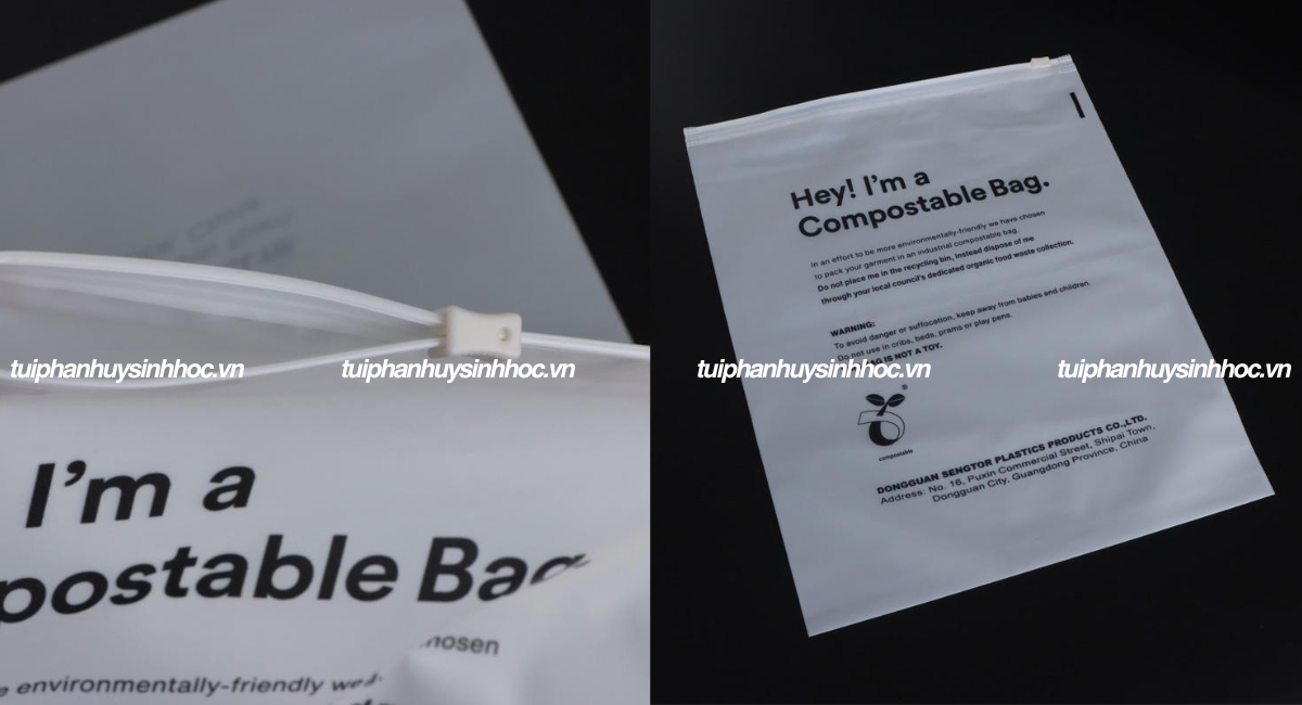 Túi zipper đựng quần áo tự hủy