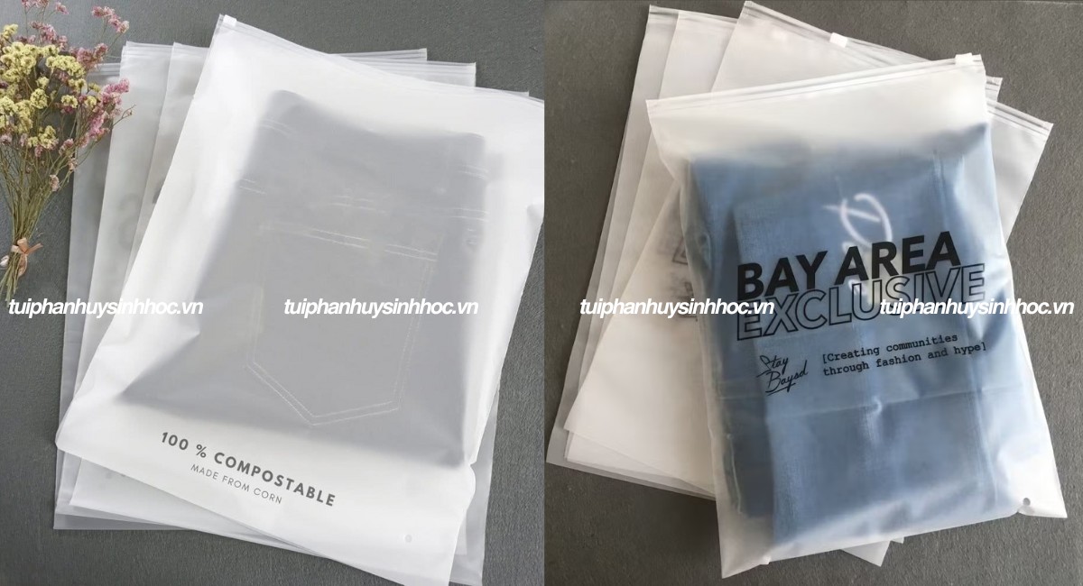Túi zipper đựng quần áo tự hủy