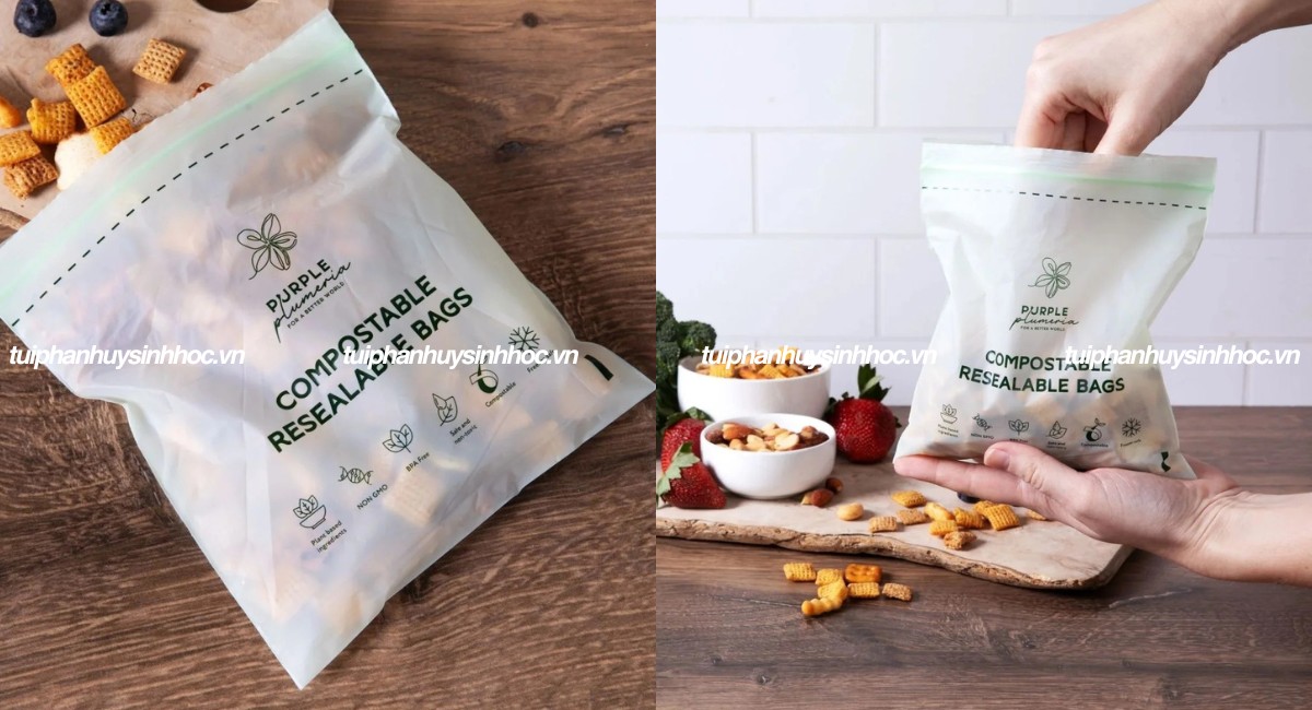 Túi zipper đựng thực phẩm tự hủy