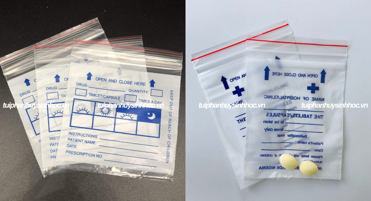 Túi zipper đựng thuốc tự hủy