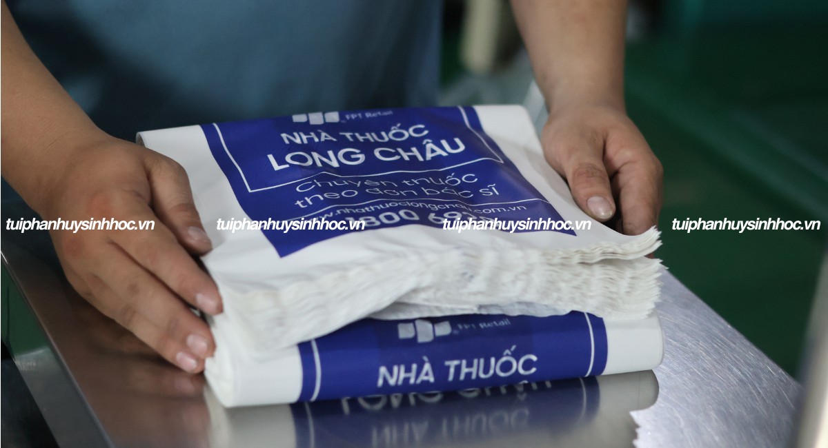 Túi xốp tự hủy nhà thuốc Long Châu
