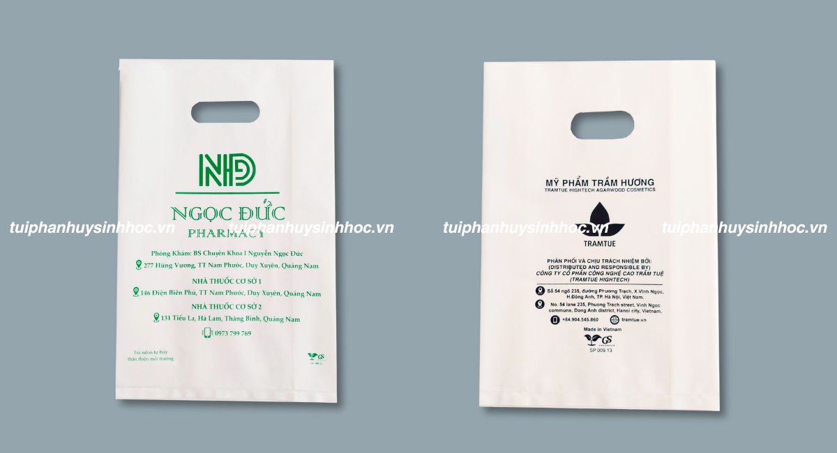 Mẫu túi hột xoài tự hủy in logo