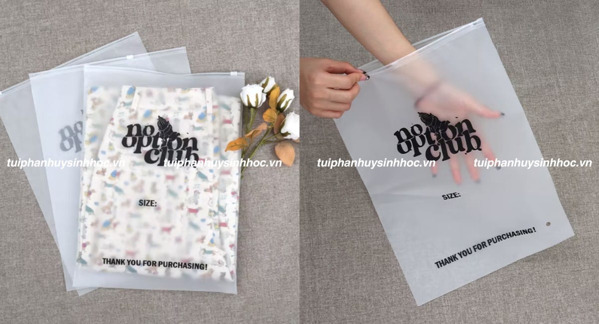 Túi zip tự hủy đựng quần áo phụ kiện