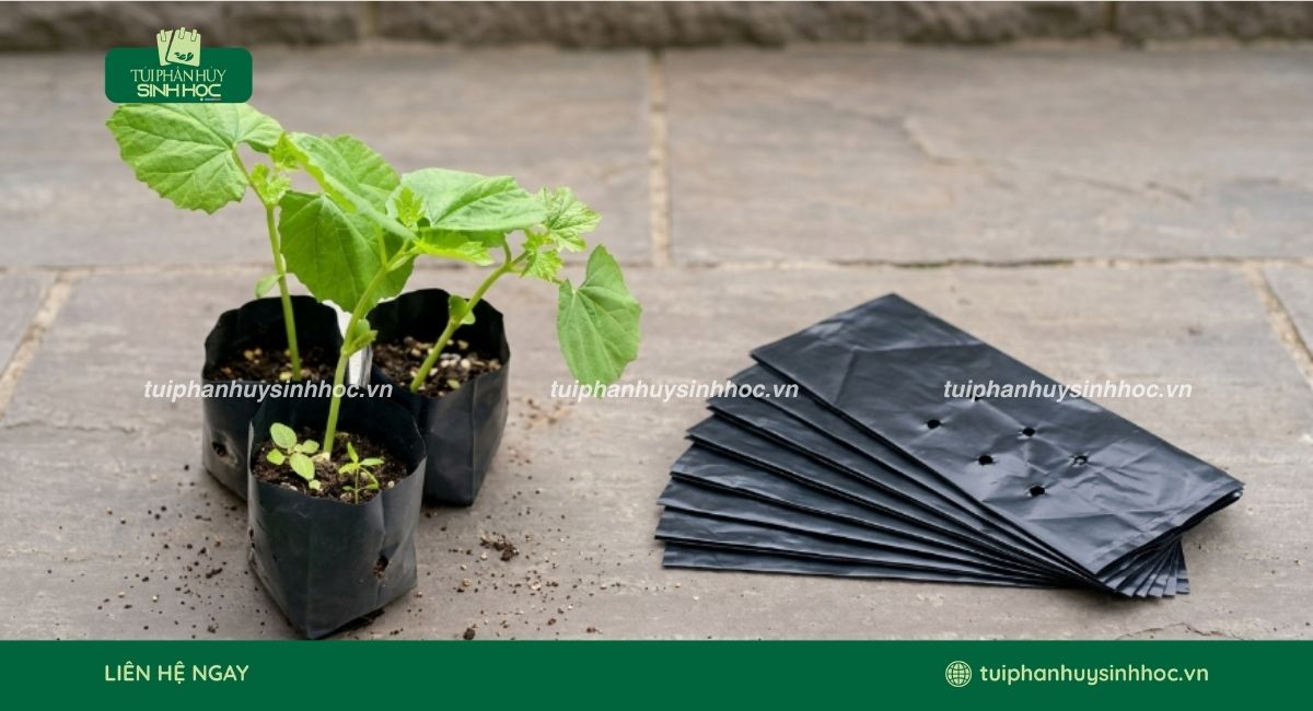 Mẫu túi ươm cây tinh bột sản xuất số lượng lớn