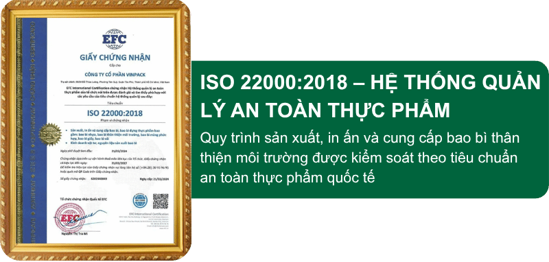 Chứng nhận ISO 22000:2018 quản lý an toàn thực phẩm