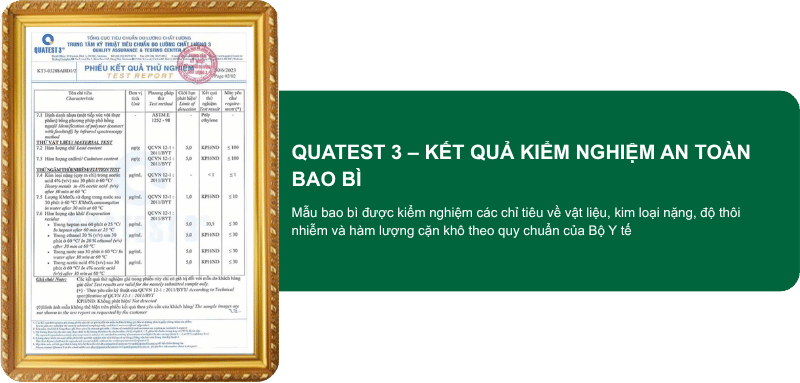 Quatest 3 kết quả kiểm nghiệm an toàn bao bì
