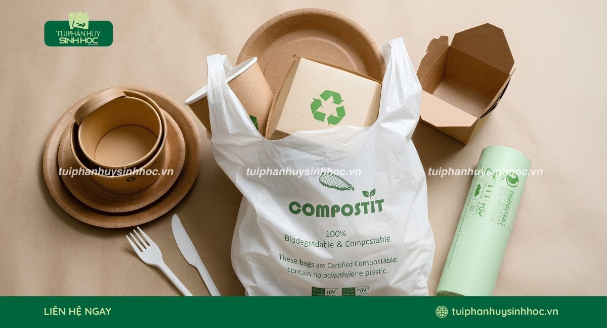 Sản phẩm nhựa dùng một lần compostable