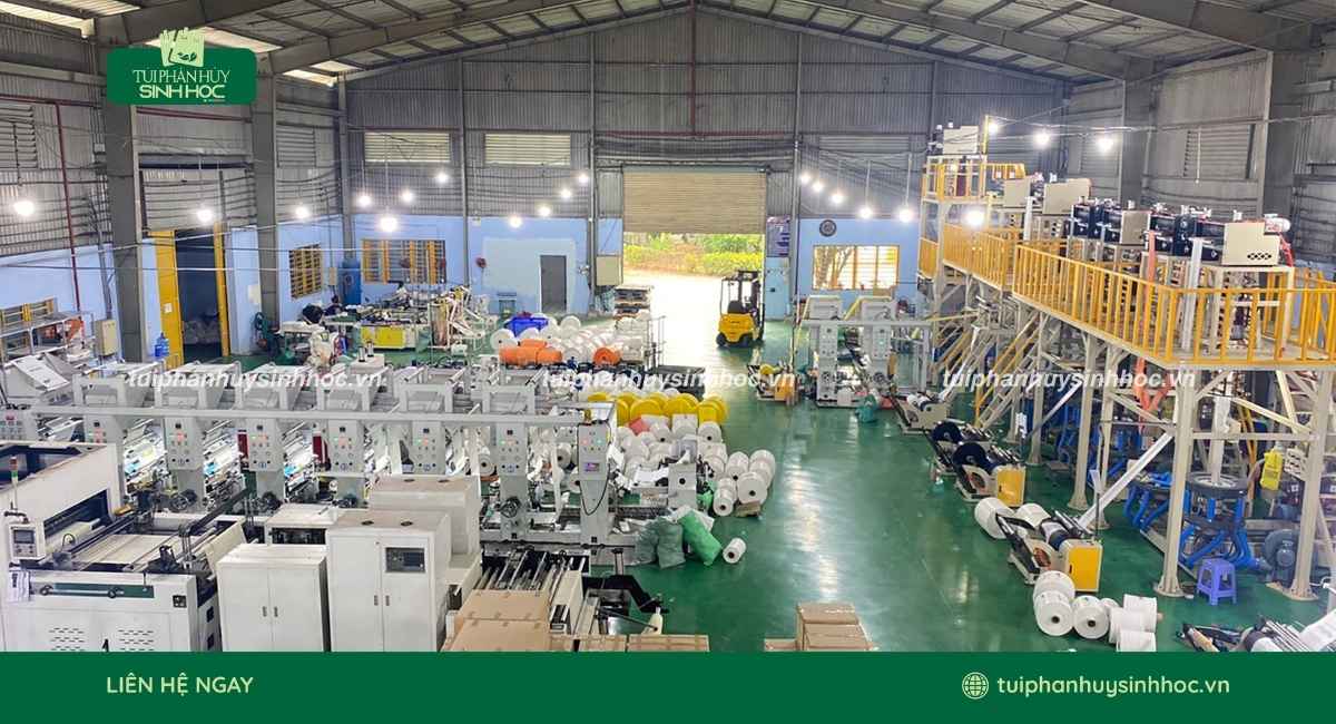 Xưởng sản xuất túi compostable cho danh nghiệp