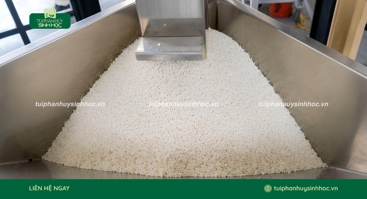 Phối trộn nguyên liệu sản xuất túi phân hủy sinh học
