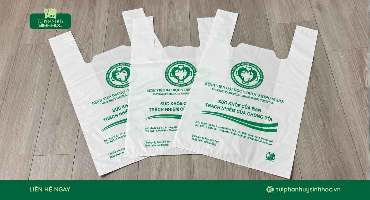 Túi xốp 2 quai sữa tự hủy Shing Mark