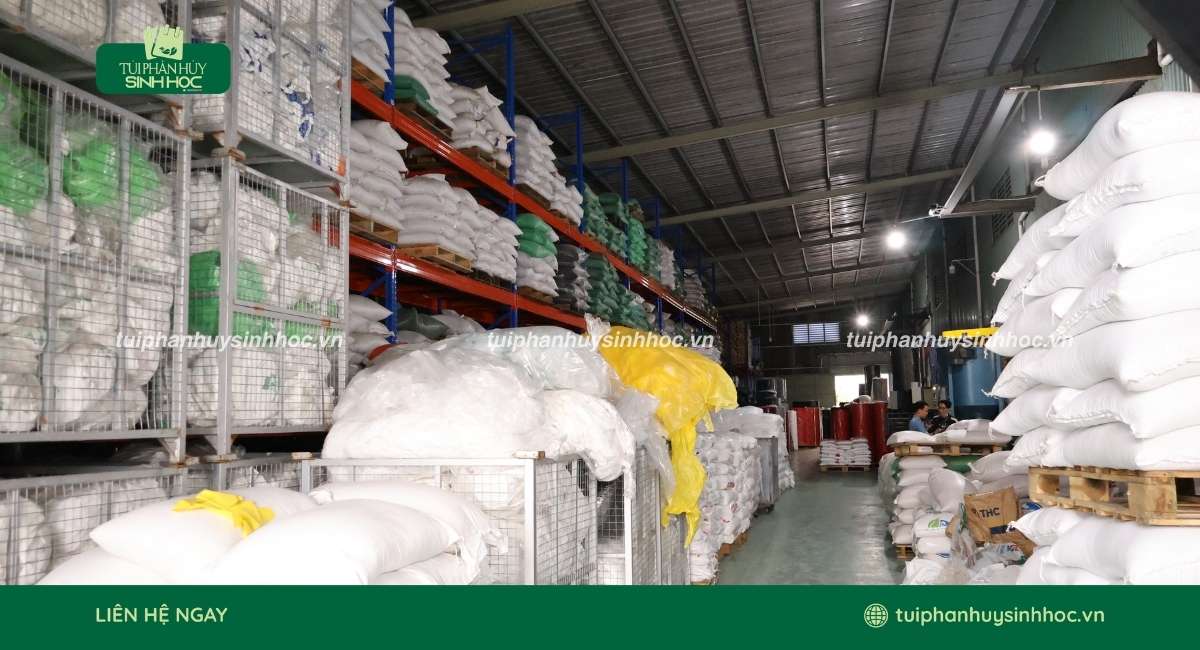Túi tự hủy sinh học được bảo quản tránh ánh nắng