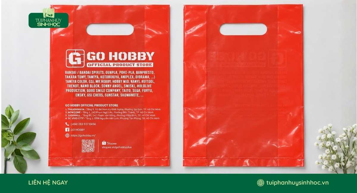 Túi hột xoài PE đỏ tự hủy theo yêu cầu